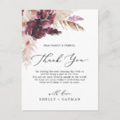 Postale Carte de réception Boho Pampas Grass Merci (Devant)