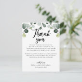 Postale Carte de réception de mariage à la verdure d'eucal (Debout devant)