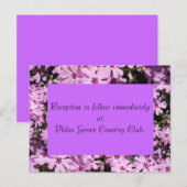 Postale Carte de réception de mariage violet Phlox (Devant / Derrière)