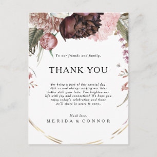 Postale Carte de réception de Merci Floral Boho de Bourgog