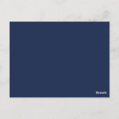 Postale Carte de réception de remerciement Classique Bleu  (Dos)