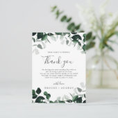 Postale Carte de réception Emerald Greenery Merci (Debout devant)