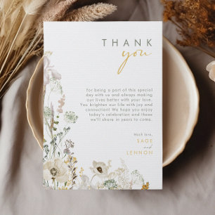 Postale Carte de réception en Merci de Fleur sauvage