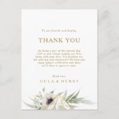 Postale Carte de réception Eucalyptus Gold Geometry Merci (Devant)