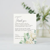 Postale Carte de réception Magnolia Eucalyptus Merci (Debout devant)