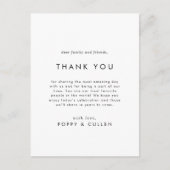 Postale Carte de réception Merci de typographie chic (Devant)