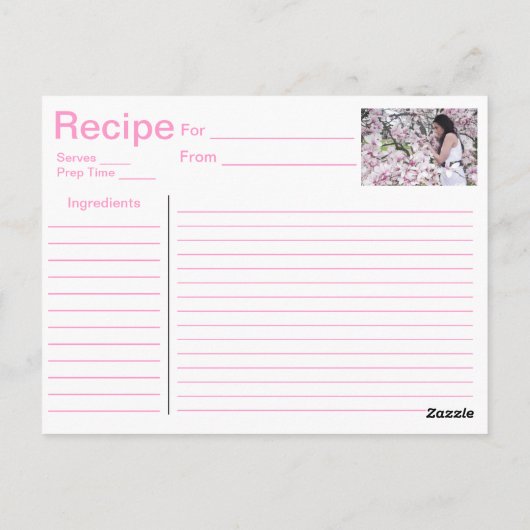 Postale Carte de recette (Dos)