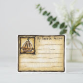 Postale carte de recette (Debout devant)