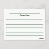 Postale Carte de recette (Dos)