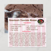 Postale Carte de recette à la mousse de chocolat de grand- (Devant / Derrière)