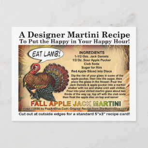 Postale Carte de recette à la pomme Jack Thanksgiving Mart