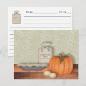 Postale Carte de recette à tarte Citrouille de cuisson (Devant / Derrière)