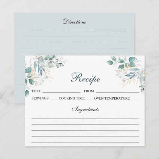 Postale Carte de recette aquarelle (Devant / Derrière)