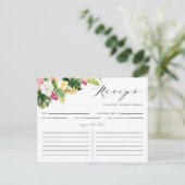 Postale Carte de recette Aquarelle Fleurs tropicales Douch (Debout devant)