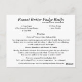 Postale Carte de recette au beurre d'arachide (Dos)