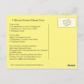 Postale Carte de recette au fromage à la crème de 5 minute (Dos)