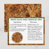 Postale Carte de recette au gâteau au haricot vert de Mimi (Devant / Derrière)