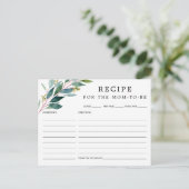 Postale Carte de recette Baby shower vert (Debout devant)