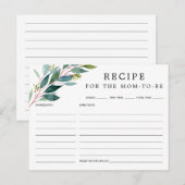 Postale Carte de recette Baby shower vert (Devant / Derrière)