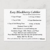 Postale Carte de recette Blackberry Cobbler (Dos)