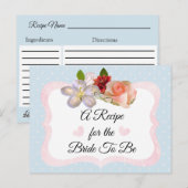Postale Carte de recette bleue et Rose or rose pâle (Devant / Derrière)