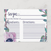 Postale Carte de recette Boho Feather & Floral Fête des ma (Dos)