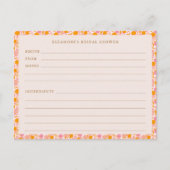 Postale Carte de recette Boho Rose Orange Floral Fête des  (Devant)