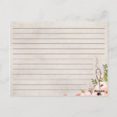 Postale Carte de recette Boho Rustic Floral Fête des marié (Dos)