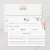 Postale Carte de recette botanique rose pâle (Devant / Derrière)