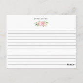 Postale Carte de recette botanique rose pâle (Dos)