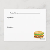 Postale Carte de recette Burger (Dos)
