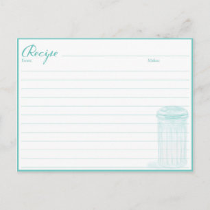 Postale Carte de recette cadeau de douche de mariée pour l