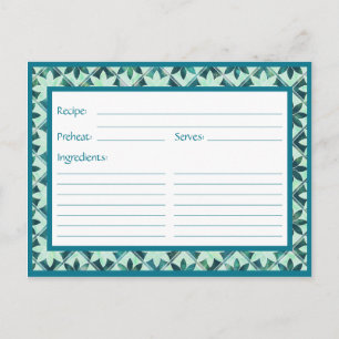 Postale Carte de recette Carreaux de fleurs décoratifs Aqu
