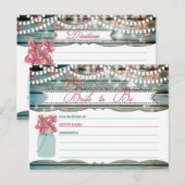 Postale Carte de recette chic Rustique Mason Jar Shabby (Devant / Derrière)