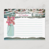 Postale Carte de recette chic Rustique Mason Jar Shabby (Dos)