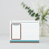 Postale Carte de recette chocolat et turquoise (Debout devant)