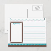 Postale Carte de recette chocolat et turquoise (Devant / Derrière)