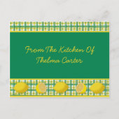 Postale Carte de recette citron (Devant)
