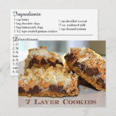 Postale Carte de recette Cookies 7 couches (Devant / Derrière)