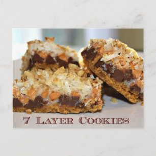 Postale Carte de recette Cookies 7 couches