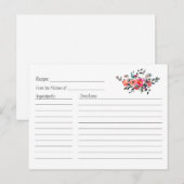 Postale Carte de recette Coral Floral (Devant / Derrière)
