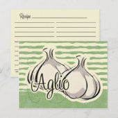 Postale Carte de recette d'ail italien (Devant / Derrière)