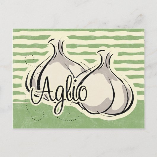 Postale Carte de recette d'ail italien (Devant)