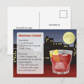 Postale Carte de recette d'Americano (Devant / Derrière)