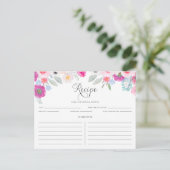 Postale Carte de recette d'anémones violet et rose (Debout devant)