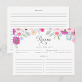 Postale Carte de recette d'anémones violet et rose (Devant / Derrière)