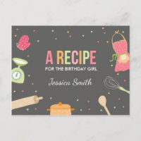Carte de recette d'anniversaire cuisine fête de pâ
