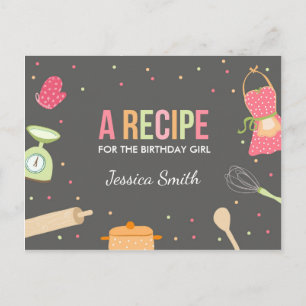 Postale Carte de recette d'anniversaire cuisine fête de pâ