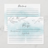 Postale Carte de recette d'aquarelle bleu moderne (Devant / Derrière)