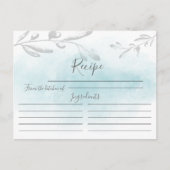 Postale Carte de recette d'aquarelle bleu moderne (Devant)
